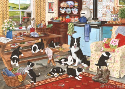 border collies painting