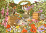 garden with bees painting